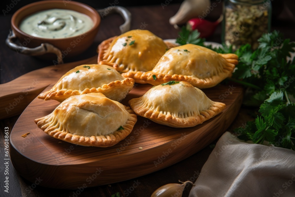 Cheese and onion empanadas Creamy cheese and caramelized onion filling