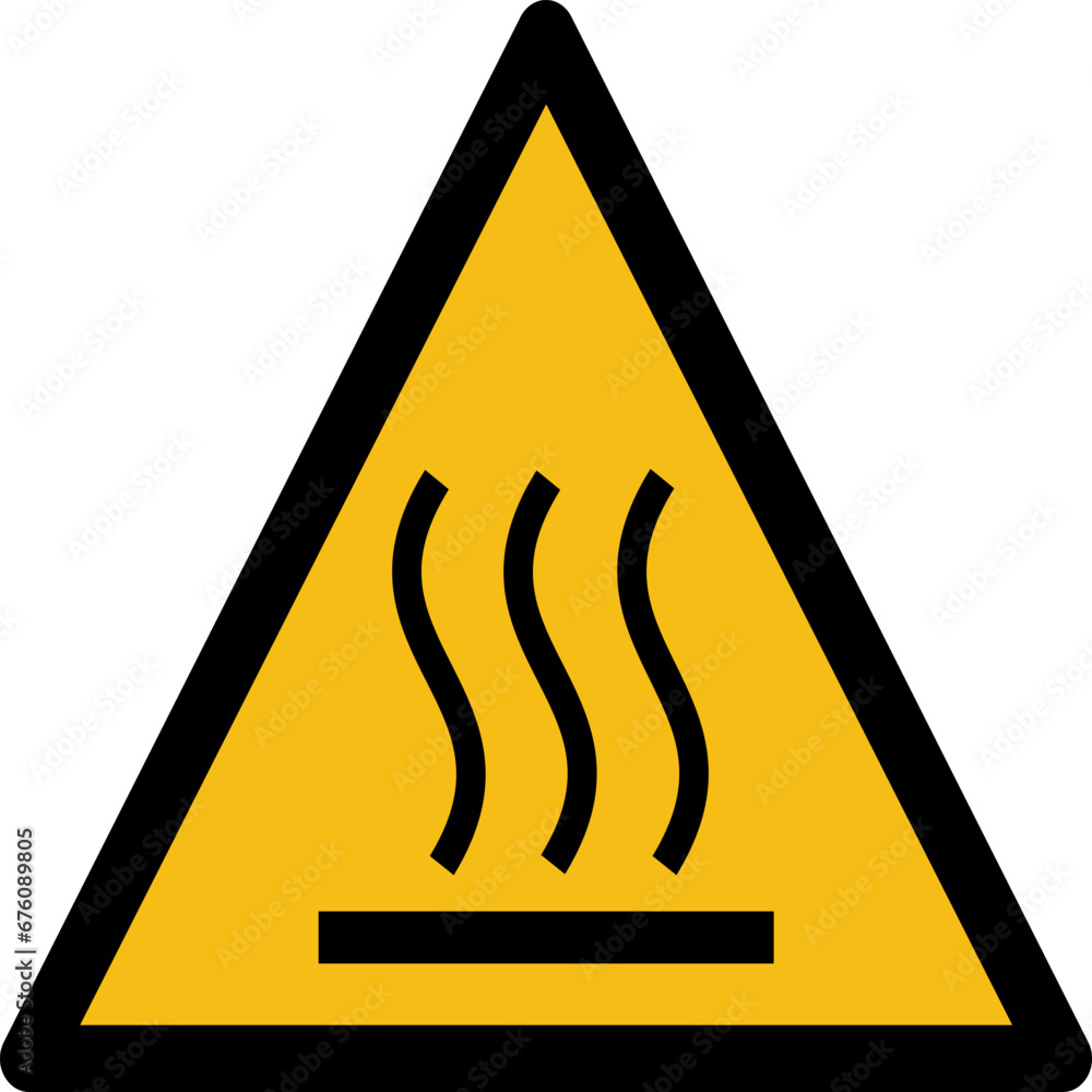 warning sign hot surface vector illustration - obrazy, fototapety, plakaty 