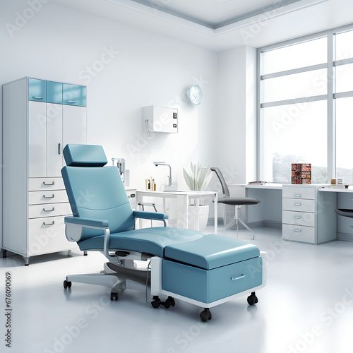 Medical office blue furniture - AI