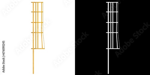 3D rendering illustration of a ladder with a safety cage