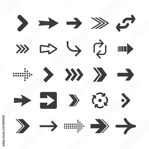 Arrow icon collection. Arrows simple flat icons.