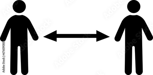 vector illustration distance between people