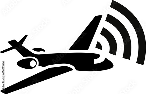 vector illustration of an airplane and wifi on a transparent background