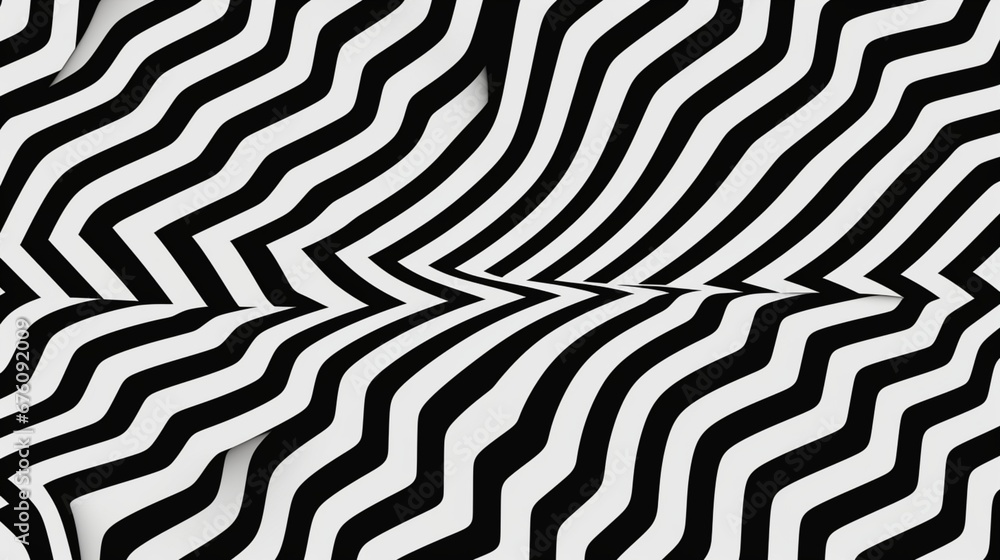 An optical illusion pattern with intersecting black and white lines