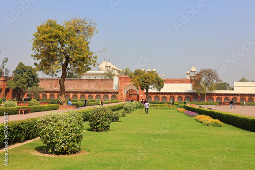 Agra Fort is a historical fort in the city of Agra and also known as Agra's Black Fort. Built by the Mughal emperor Akbar in 1565 and completed in 1573 © Daniel Meunier
