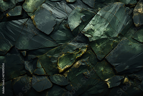 asphalt texture with a green tint. AI generative photo