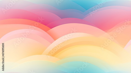  a multicolored abstract background with wavy shapes and a pastel hues of blue, pink, yellow, and orange. generative ai © Olga