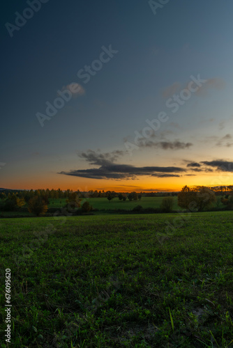 Landscape near Bludov and Sumperk towns in autumn color evening © luzkovyvagon.cz