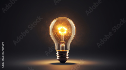light bulb with a lot of energy with fire inside on black background. Generative AI