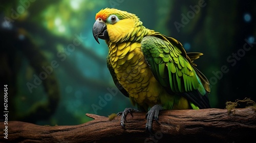 Loro Orejiamarillo Yellow-eared Parrot Ognorhynchus icterotis columbia. photography ::10 , 8k, 8k render ::3
 photo