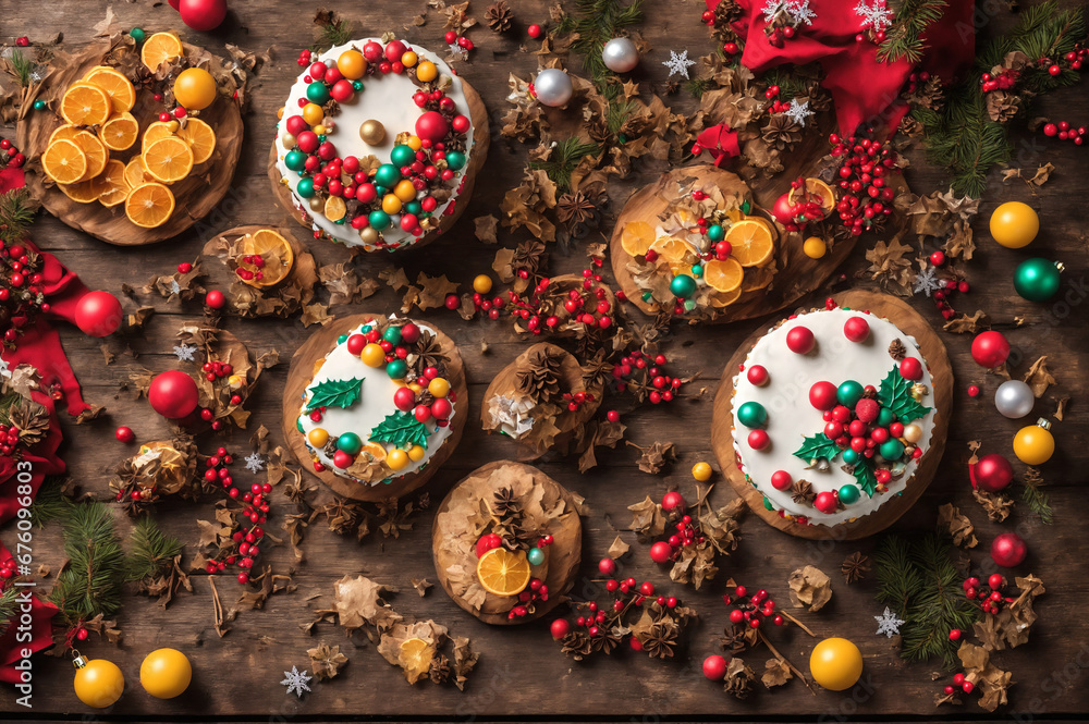 Leckere und bunte Weihnachtskuchen machen die Zeit zur süßesten Jahreszeit