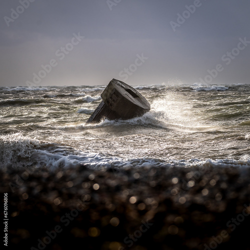 Baltic Sea on a Stormy Day. Fehmarn Westermarkelsdorf photo