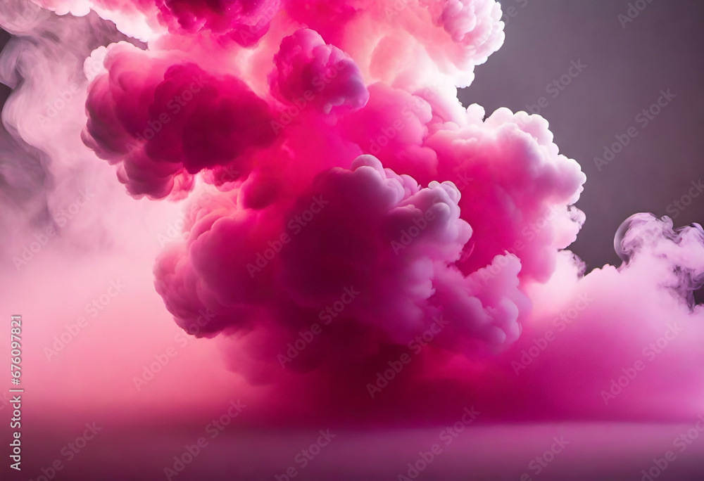 pink thick smoke on Blanck background in minimal style pink thick smoke on Blanck background in minimal style