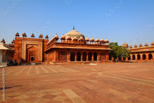 Fatehpur Sikri is a town in the Agra District of Uttar Pradesh, India. Fatehpur Sikri itself was founded as the capital of Mughal Empire in 1571 by Emperor Akbar