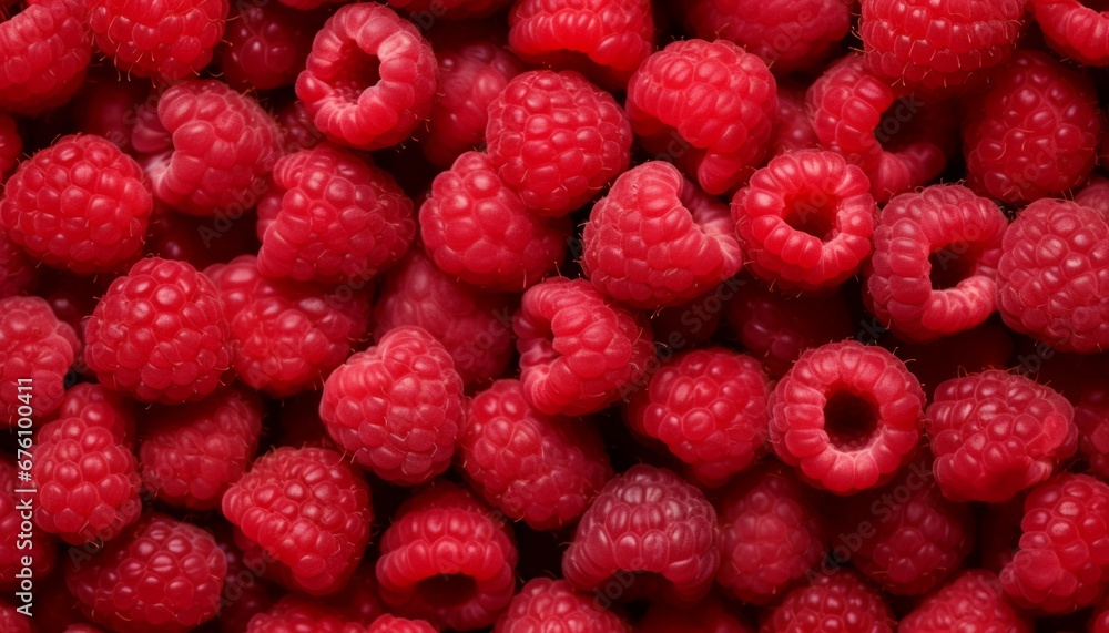 Background of lots of fresh tasty sweet red raspberries arranged together representing concept of healthy diet Background of lots of fresh tasty sweet red raspberries arranged together representing concept of healthy diet