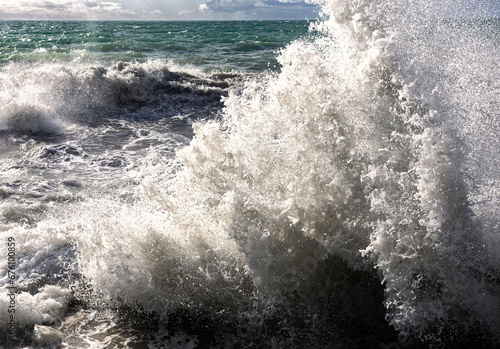 breaking wave in adriatic  sea