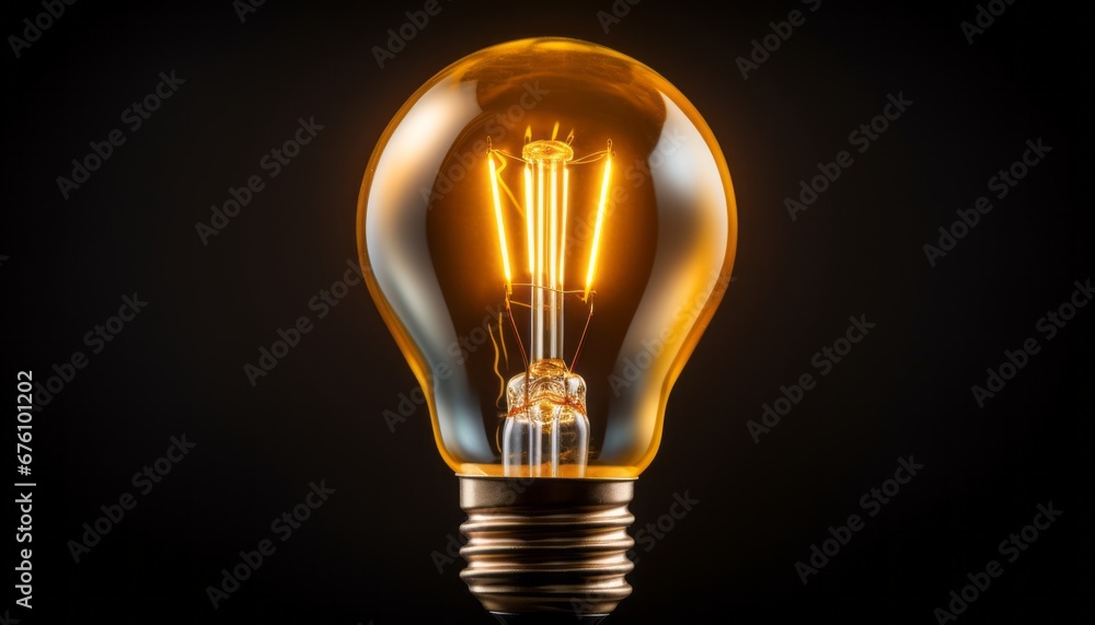 Energy saving light bulb glowing on dark backdrop, promoting electricity conservation. Energy saving light bulb glowing on dark backdrop, promoting electricity conservation.