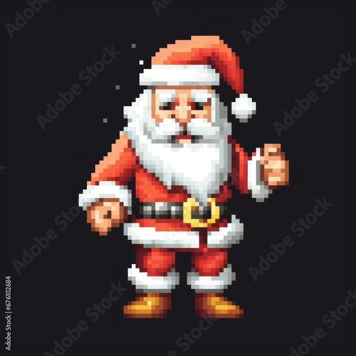 Santa Claus pixel art video game character. Pixel art, nostalgic and fun. © Sergio Lucci