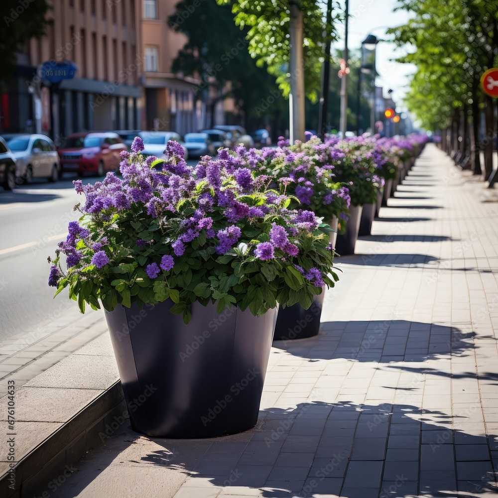 Road Flower Pot, Street Bed, Modern City Floristry, Urban Flowerbeds Design, City Flowers Landscaping Road Flower Pot, Street Bed, Modern City Floristry, Urban Flowerbeds Design, City Flowers Landscaping