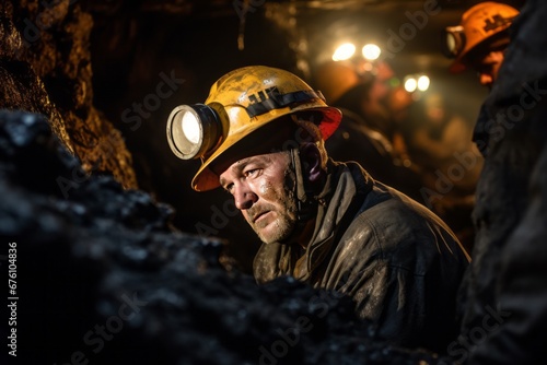 Miners working deep underground.  © Jeff Whyte