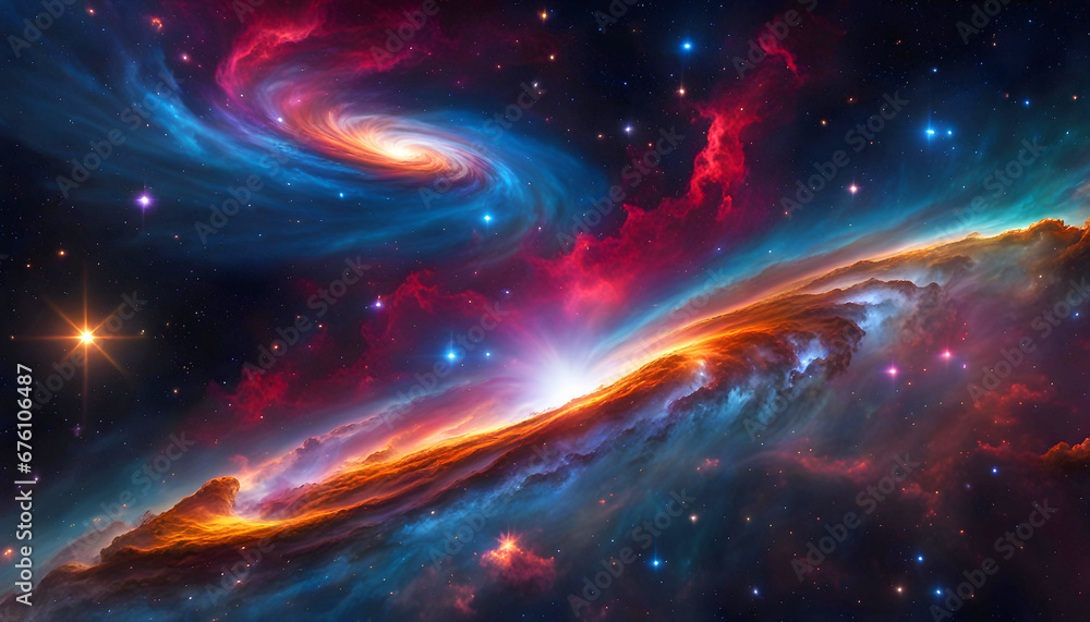 Colorful space galaxy, cloudy nebula. Starry night space. universe, astronomy, Colorful space galaxy, cloudy nebula. Starry night space. universe, astronomy,