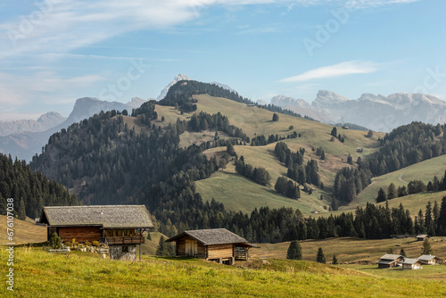 Landscape Impression of Alpe di Siusi (Seiser Alm), Dolomites, Italy, in autumn outdoors