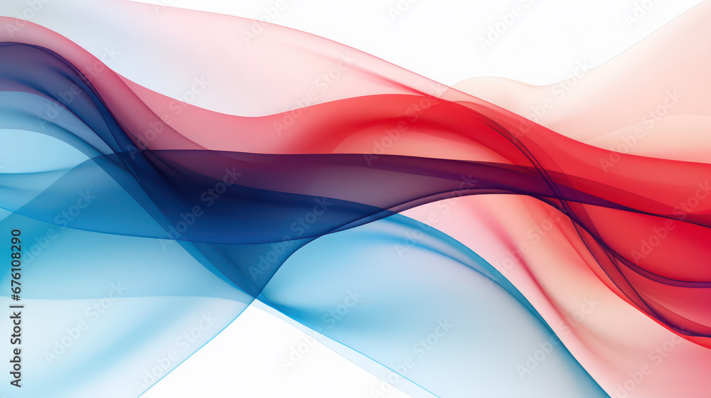 Blue and red flowing transparent forms Blue and red flowing transparent forms
