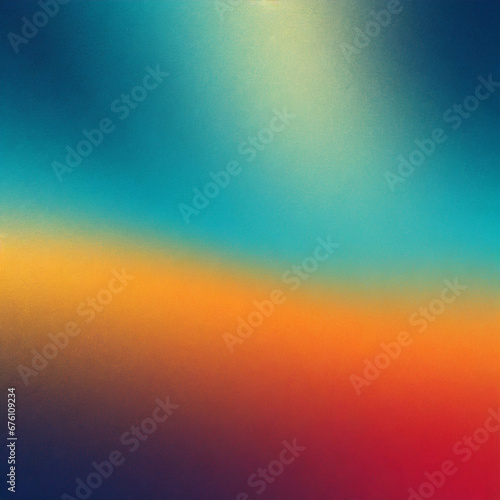 Abstract grainy color gradient background blurry blue teal red yellow orange noise texture poster banner design