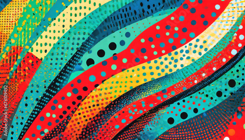 Vibrant colors and patterns in curving shapes
