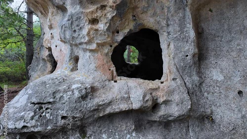 Hermitage cave of the Moors in the town of Corro. Medieval cave that was inhabited by hermits. Valdegovia Valley. Alava. Basque Country. Spain. Europe photo