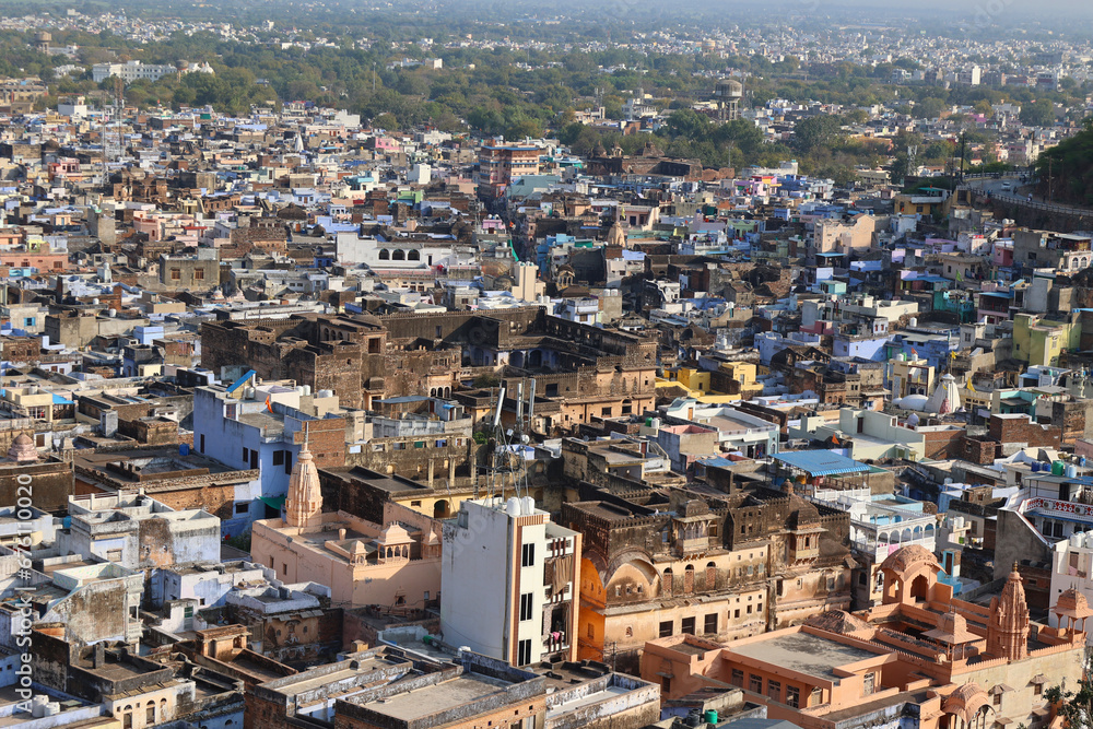 Bundi town cityscape beautiful view, Rajasthan, India