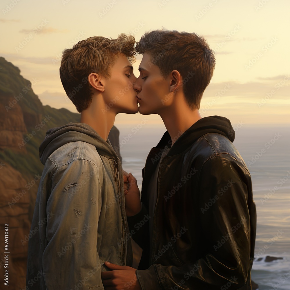 male couple on the beach male couple on the beach