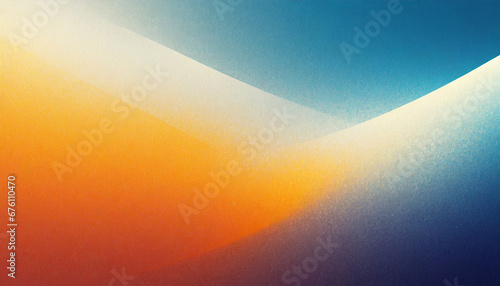 Retro grain noise texture background orange blue white yellow color gradient abstract web banner poster header design #676110470