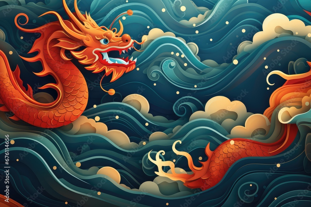 Abstract background for Happy Chinese New Year 2024 Year of The Dragon Chinese Zociac