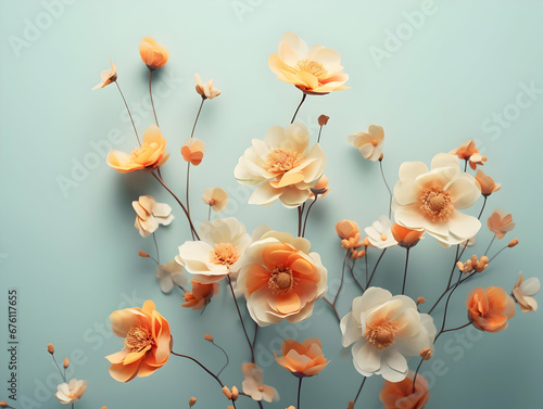 Abstract floral background, floral art abstract wallpaper and background, Floral textured flower, realistic flower background with text writing area  © Akilmazumder