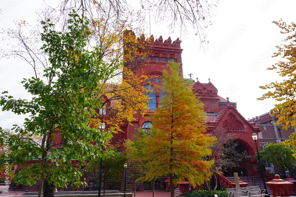 University of Pennsylvania Fall colorful foliage autumn landscape University of Pennsylvania Fall colorful foliage autumn landscape