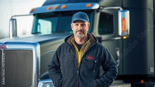 Portrait of a middle-aged truck driver