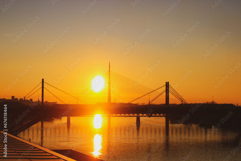 Obraz premium bridge at sunset