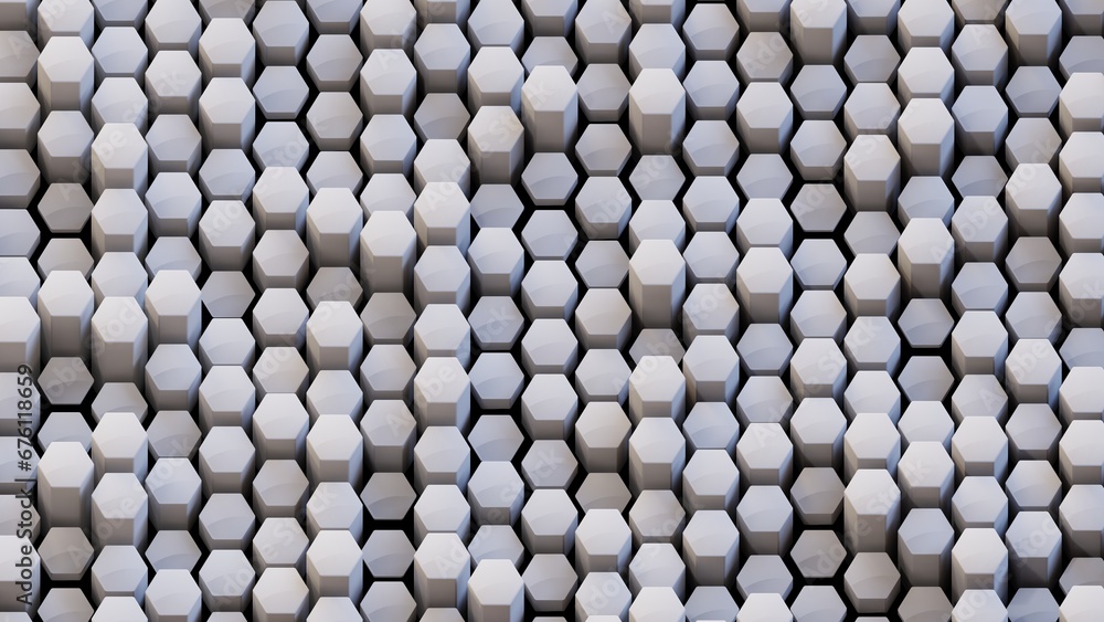 Abstract background of white hexagons. 3d rendering. Abstract background of white hexagons. 3d rendering.