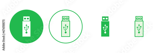 Usb icon set. Flash disk icon vector