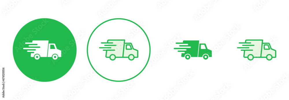 Fast shipping delivery truck icon set. Delivery truck icon. fast delivery icon Fast shipping delivery truck icon set. Delivery truck icon. fast delivery icon