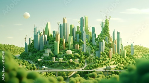Eco-friendly city concept in a beautiful paper