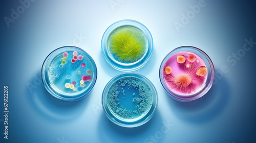 Petri dishes with bacterial culture