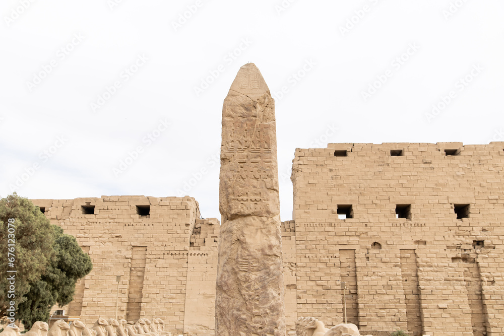 ruined obelisk amidst the Karnak Temple in Luxor Egypt