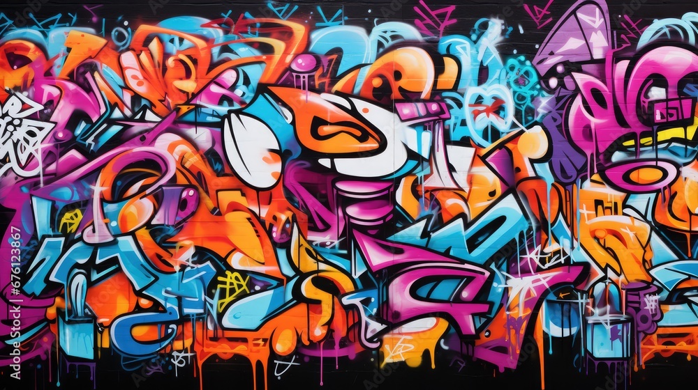 custom made wallpaper toronto digitalColorful urban graffiti on the wall