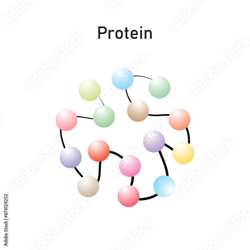 Protein Molecule Scientific Design. Vector Illustration. photo