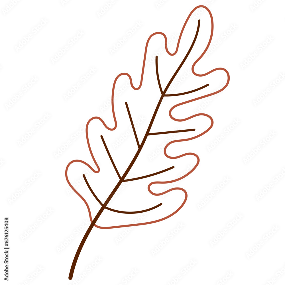 Obraz premium autumn leaf boho organic vector element
