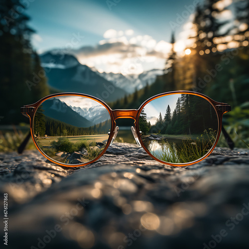Framing Tomorrow: Precision Eyewear for Crystal-Clear Perspectives: glasses, vision, clarity, focus, lenses, frames, eyewear, sight, sharpness, visual, perspect [created with generative AI technology]