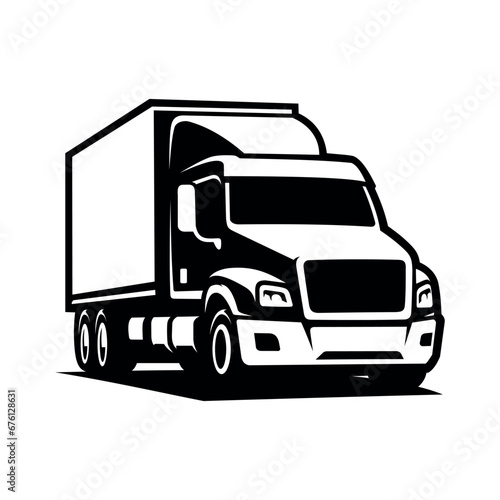 Silhouette of a semi truck illustration vector