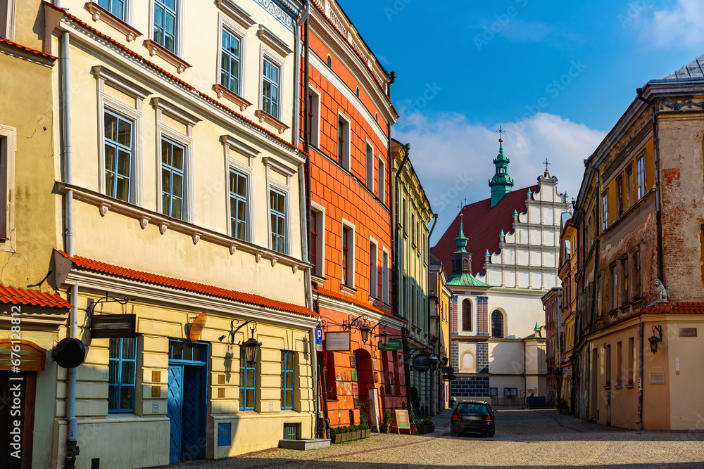 Picturesque streets of the city Lublin. Poland